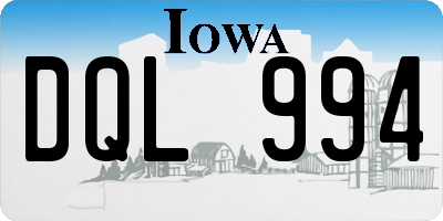 IA license plate DQL994