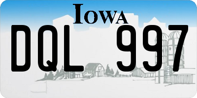 IA license plate DQL997