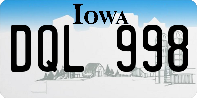 IA license plate DQL998