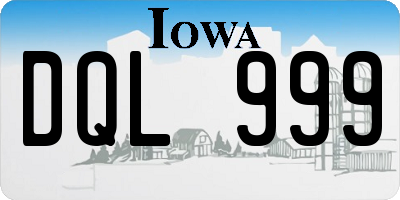 IA license plate DQL999
