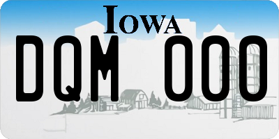 IA license plate DQM000