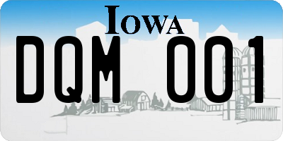 IA license plate DQM001