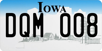 IA license plate DQM008