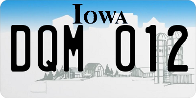 IA license plate DQM012