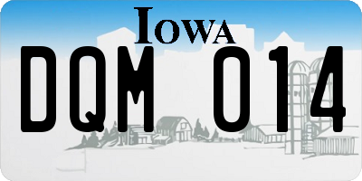 IA license plate DQM014