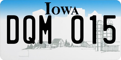 IA license plate DQM015