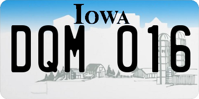 IA license plate DQM016