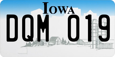 IA license plate DQM019