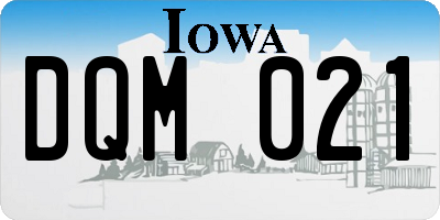 IA license plate DQM021