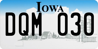 IA license plate DQM030