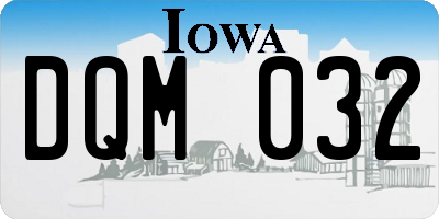 IA license plate DQM032