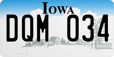 IA license plate DQM034