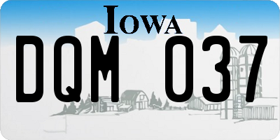 IA license plate DQM037