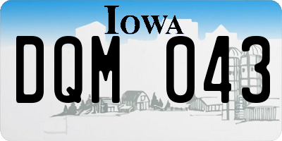 IA license plate DQM043