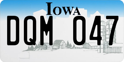 IA license plate DQM047