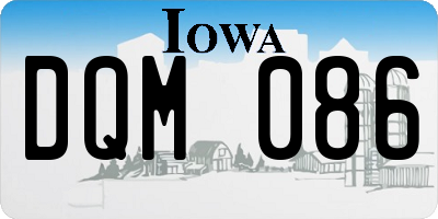 IA license plate DQM086