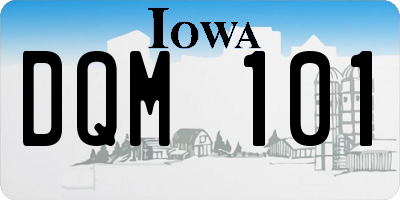 IA license plate DQM101