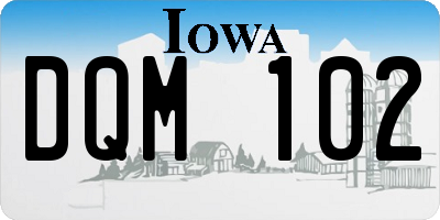 IA license plate DQM102