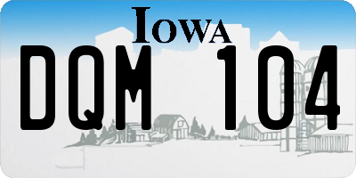 IA license plate DQM104