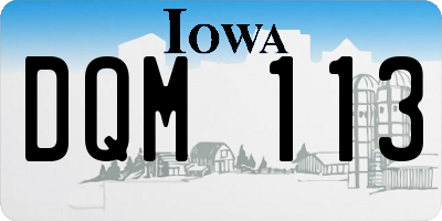 IA license plate DQM113