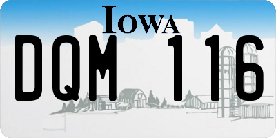 IA license plate DQM116