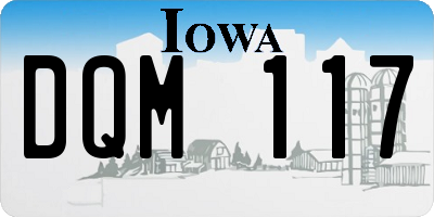 IA license plate DQM117