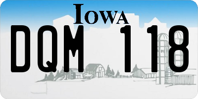 IA license plate DQM118