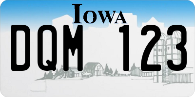 IA license plate DQM123