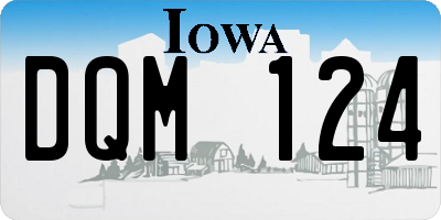 IA license plate DQM124
