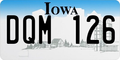 IA license plate DQM126