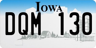 IA license plate DQM130