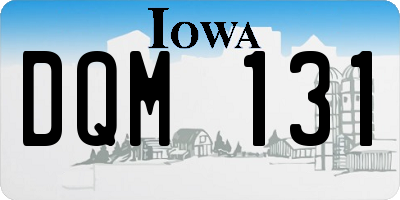 IA license plate DQM131