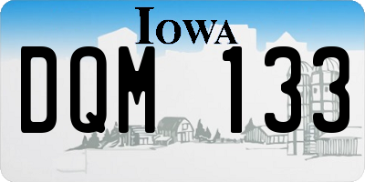 IA license plate DQM133