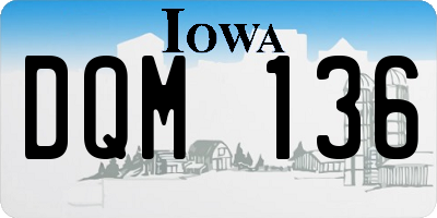IA license plate DQM136