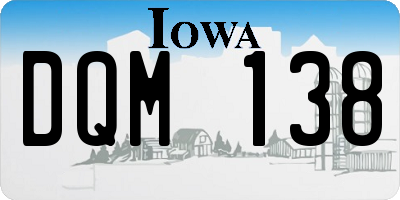 IA license plate DQM138