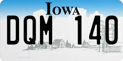 IA license plate DQM140