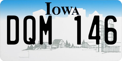 IA license plate DQM146