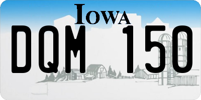 IA license plate DQM150