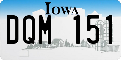 IA license plate DQM151