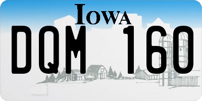 IA license plate DQM160