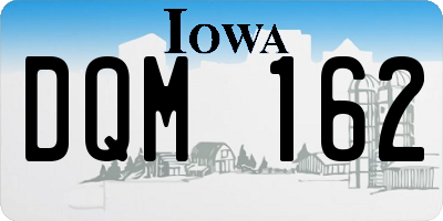 IA license plate DQM162