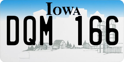 IA license plate DQM166
