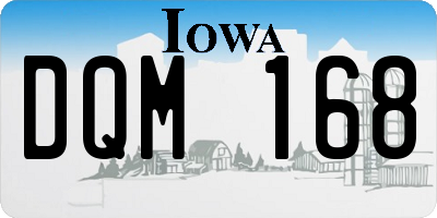 IA license plate DQM168