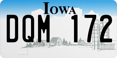 IA license plate DQM172