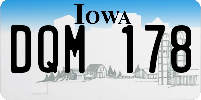 IA license plate DQM178