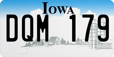 IA license plate DQM179