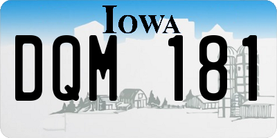 IA license plate DQM181