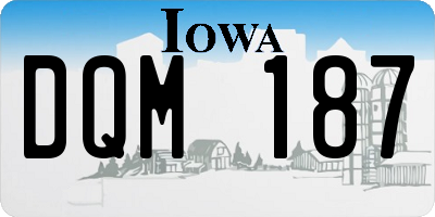 IA license plate DQM187