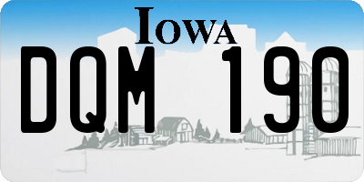 IA license plate DQM190