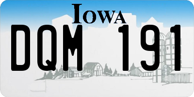 IA license plate DQM191